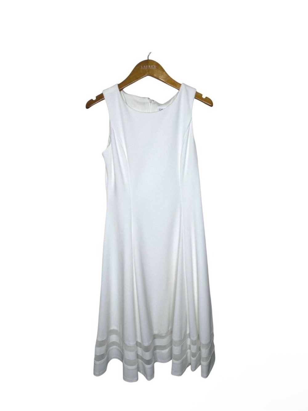 Calvin Klein White Sleeveless Midi A-Line Dress NWT